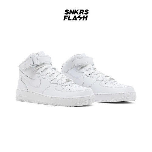 NIKE AIR FORCE 1 MID 07 TRIPLE WHITE Sepatu Sneakers Pria - CW2289111 - Size 42.5