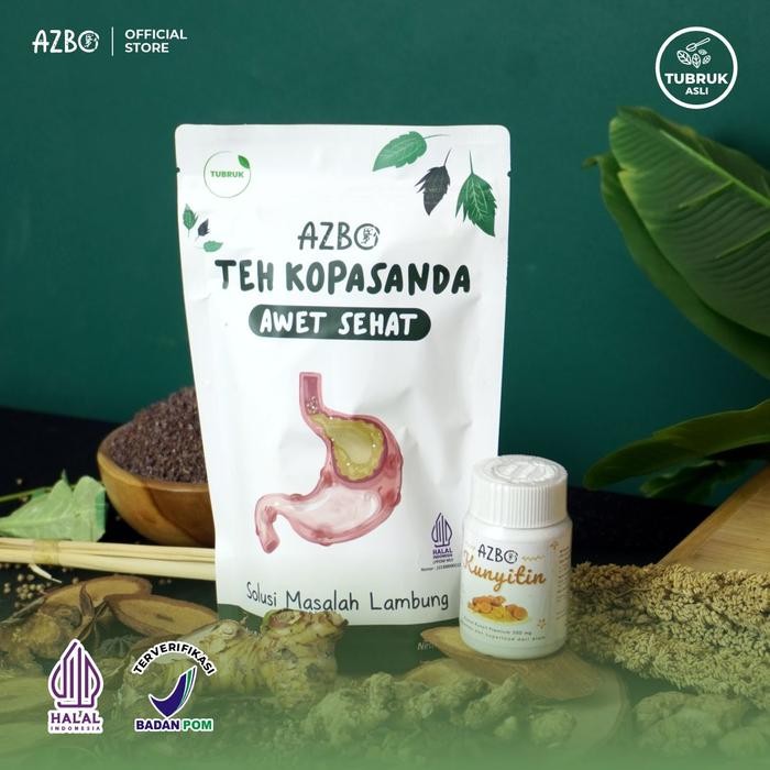 

Lecy.store2 TEH KOPASANDA dan AZBO Kunyitin Minuman Tea Herbal Alami Tubruk 120 Gram - Kemasan Alami
