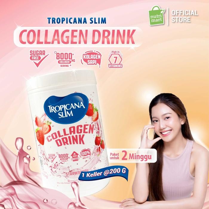 

Tropicana Slim Collagen Drink Strawberry 200g - Kolagen Bebas Gula