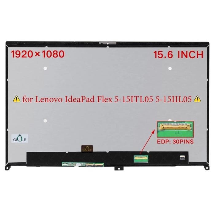 Layar Lcd Led Laptop Lenovo Ideapad Flex 5 15 5-15Iil 5-15Are05 5-15Alc05 5-15Itl05 Touchscreen