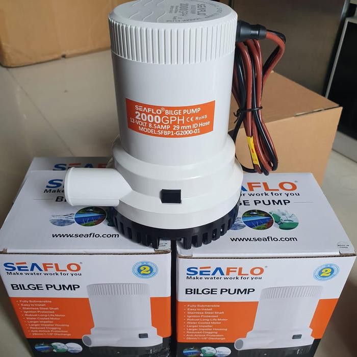 Seaflo Bilge Pump Seaflo 2000 Gph 12 V (Pompa Celup Kapal 2000 Gph) Original