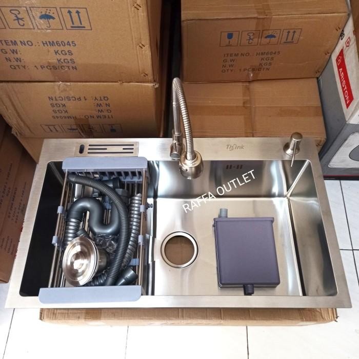 (Allthebest) paket kitchen sink 7545+kran sus 304+t sabun/sink