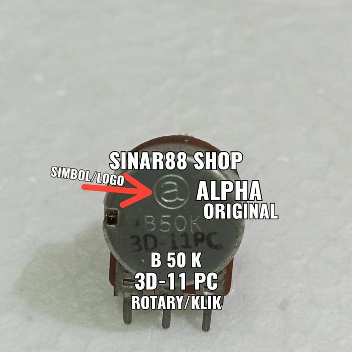 

SALE !!! POTENSIO MONO+KLIK/ROTARY B50K B 50K 50 K KLIK ROTARY ALPHA ORIGINAL READYY