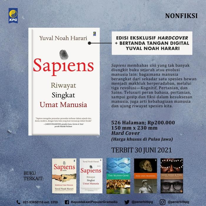 

SALE !!! SAPIENS TEXTBOOK (HARDCOVER + TANDA TANGAN YUVAL NOAH HARARI) READYY