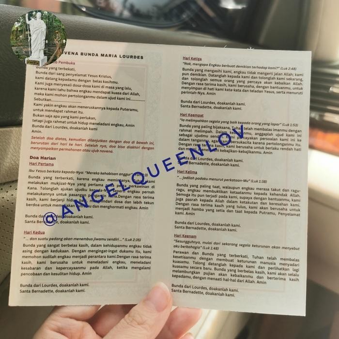 

SALE !!! LEMBAR NOVENA BUNDA MARIA LOURDES 1SET (81 LEMBAR) READYY