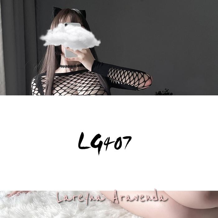 Lareyna Aravenda Lingerie Body Stocking + Cd Seksi Jaring Lengan Panjang Lg407