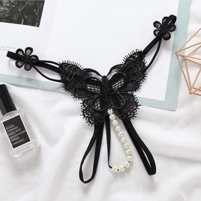 Cd Wanita Sexy Nyaman Model Kupu-Kupu Mutiara F315 Lingerie Dewasa Stretch