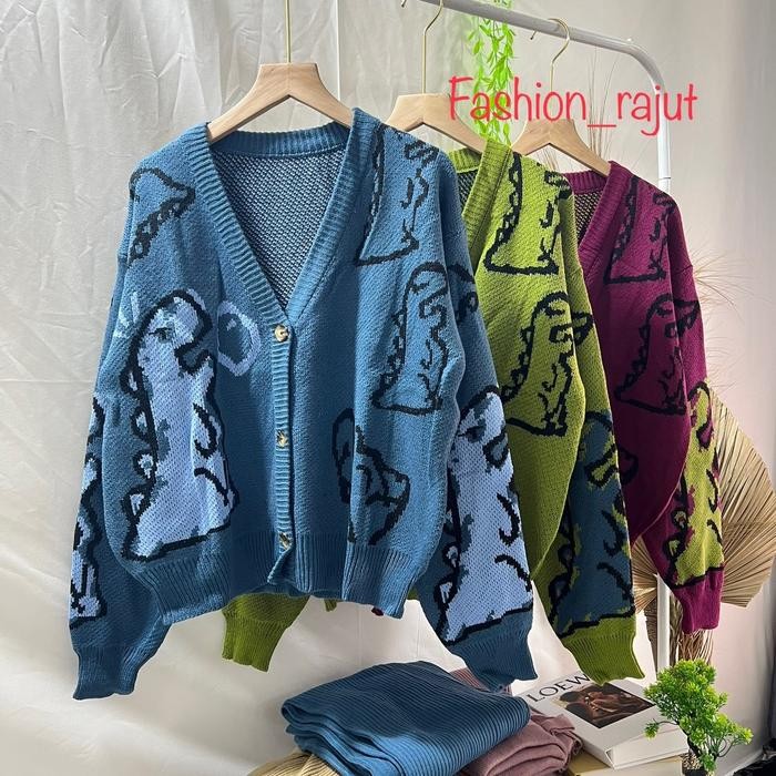 CARDIGAN RAJUT DINO OVERSIZE *