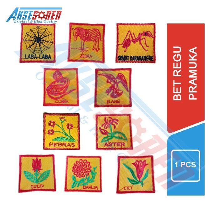 Bet Regu Pramuka Bordir [Bunga/Hewan] / Att Pakaian Pramuka / Perlengkapan Pramuka / Perlengkapan