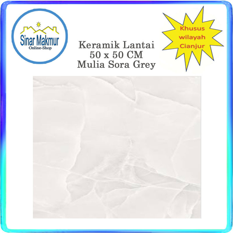Keramik Lantai 50x50 Sora Grey (MULIA)