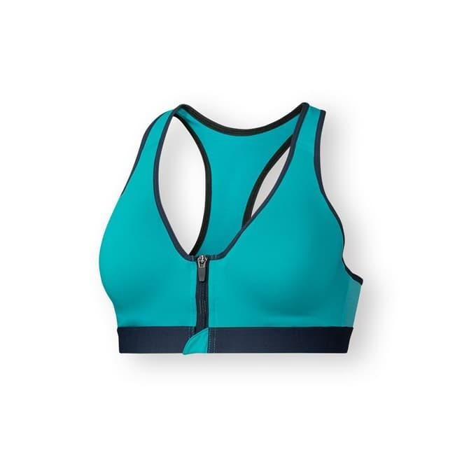 Sports Bra Crivit Front Zipper Shaping Blue