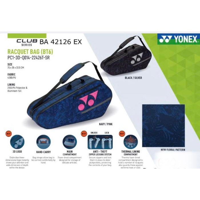 Tas Badminton Yonex Bag 42126 Ex / Ba 42126 Ex / 42126 Original Termurah Best Quality 100% Original