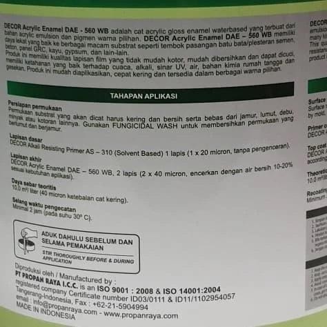 Cat Tembok Exterior Kilap Propan Decor Acrylic 560 Warna Abu-Abu