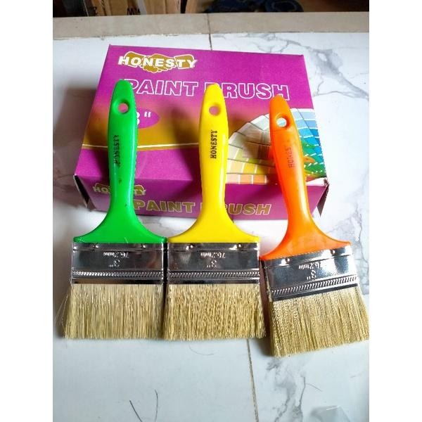 

kuas cat gagang PVC 3 inchi 1lusin 12pcs koas cat gagang fiber 3" Paint
