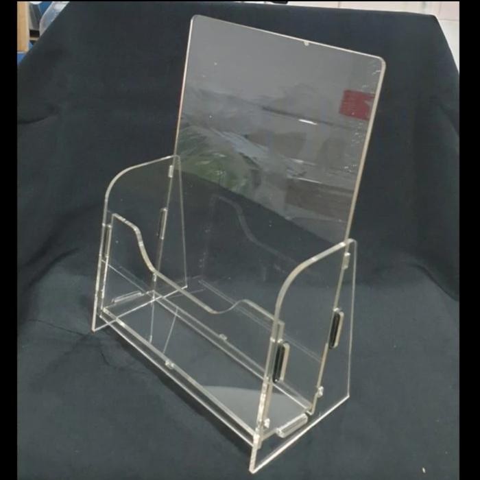 

Akrilik Tempat Brosur A4 / Rak Model Rakit - Bening