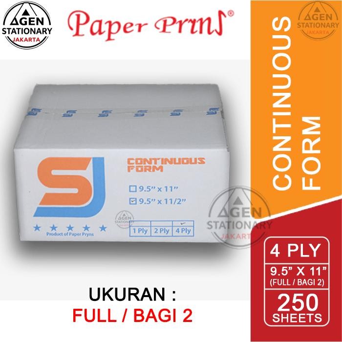 

KERTAS CONTINUOUS FORM SJ 9.5 X 11 4 PLY PAPER PRINT FULL BAGI 2 NCR FAKTUR SURAT JALAN RANGKAP 4