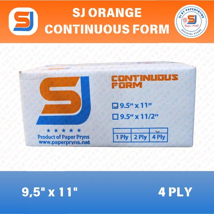 

SJ ORANGE Continuous Form 9,5" 11" (4 PLY) NCR Sheets