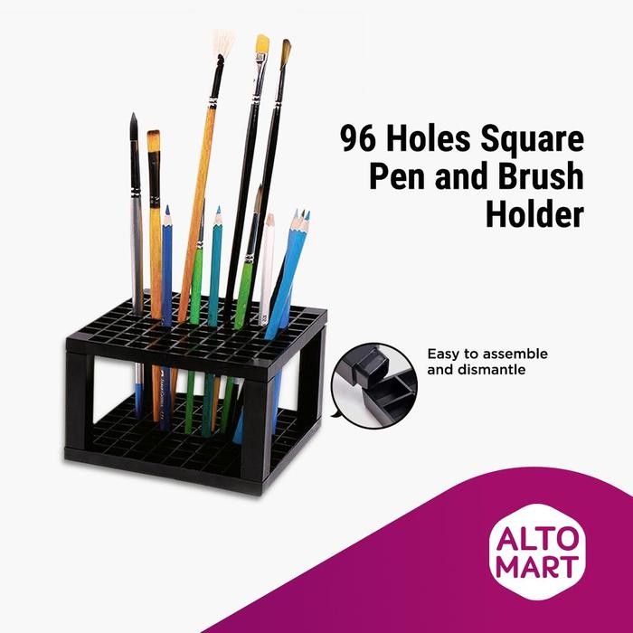 

96 Holes Square Pen & Brush Holder Minidesk Tempat Pulpen Pensil