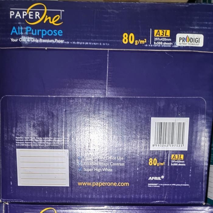 

kertas HVS A3 80 gsm PaperOne perdus