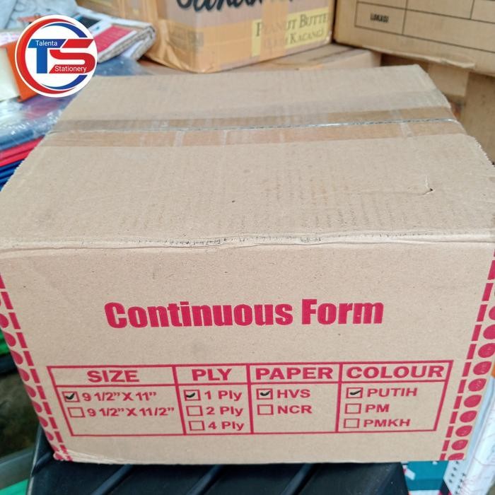 

kertas continuous form 1ply hvs 9,5"11" isi2000 set K1