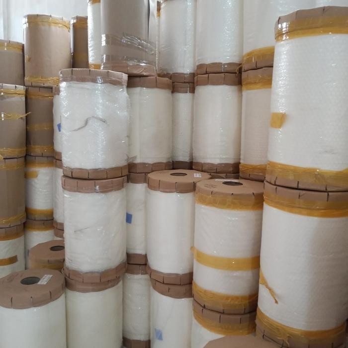 

Plastic Thermal BOPP film uk 38 cm tebal 18mic panjang 3000 meter