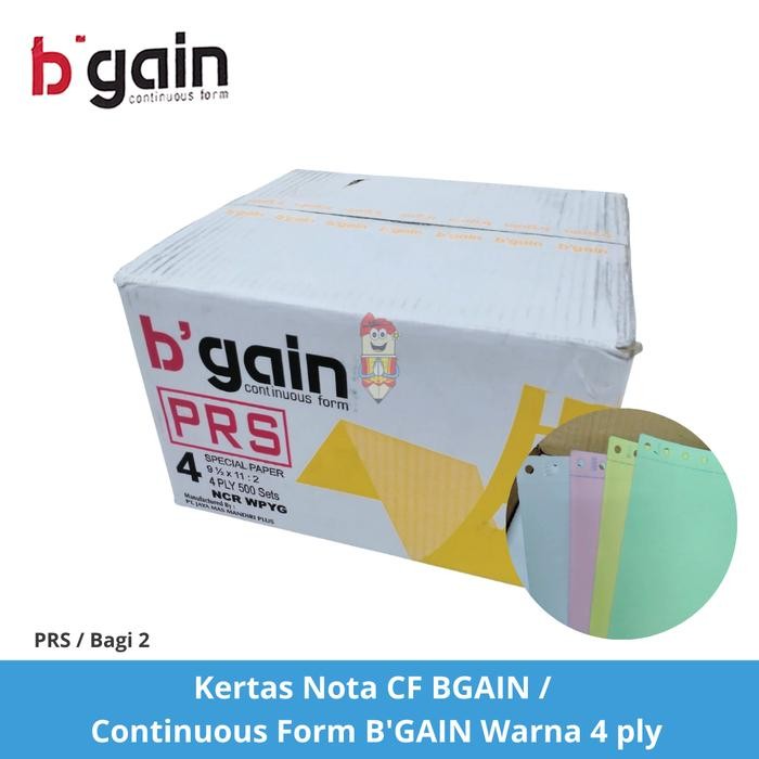 

Kertas Nota CF BGAIN / Continuous Form B'GAIN K4 PRS Warna 4 ply