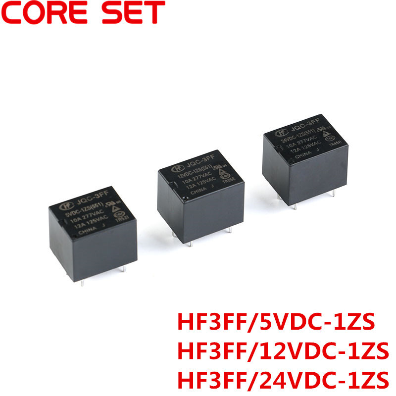 PROMO HARI INI  5Pcs 10A Relay HF3FF - JQC - 3FF - 5VDC - 1ZS 12VDC -1ZS 24VDC-1ZS(551) 5Pin DIP5 HF