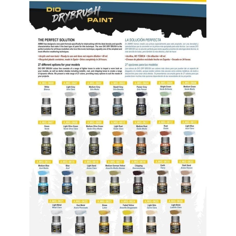 

Amig0618 : Chipping Drybrush Paint (40Ml) Ammo Acrylic Weathering For Warhammer, Mecha, Model Kit,