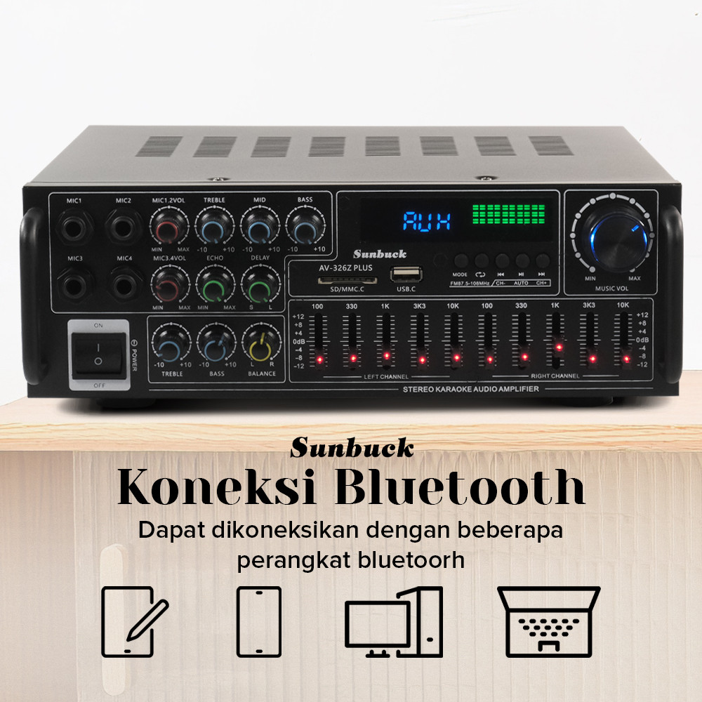 [TERLARIS] Power Amplifier 2000 Watt Clarity | Audio Amplifier Bluetooth EQ Karaoke FM 2000W - Sunbu
