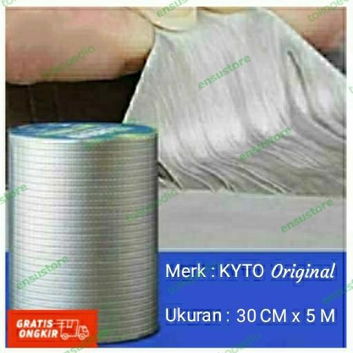 

Stok Baru KYTO Lakban Anti Bocor Alumunium Foil Waterproof Adhesive 30 cm x 5 m