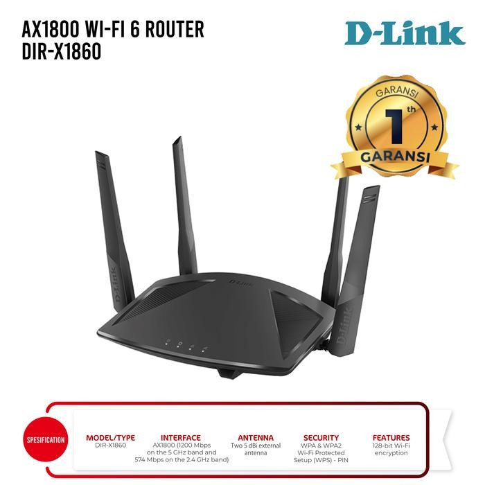 D-LINK DIR-X1860M EXO AX AX1800 WI-FI 6 ROUTER