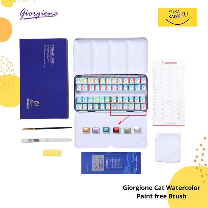 

Giorgione Cat Air Watercolor Paints Free Brush 48 Warna