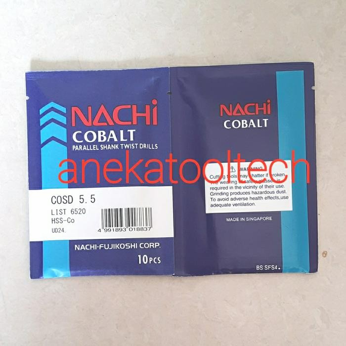 Mata Bor Nachi Hss Cobalt M5,5 Twist Drill Nachi Cobalt 5,5Mm Ori