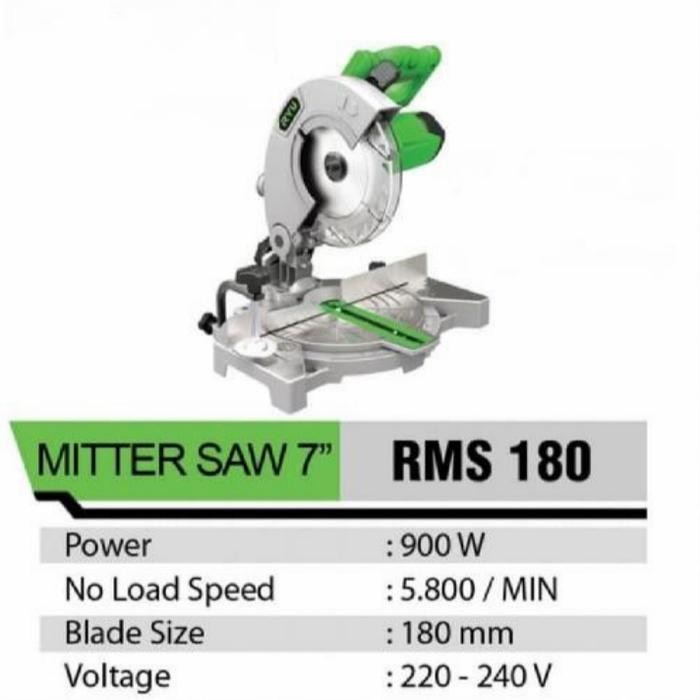 Miter Saw Ryu 7 Inch Rms 180 Mesin Pemotong Alumunium