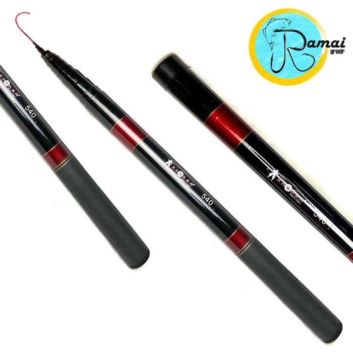 Exori Fishing - Joran Tegek Ruas Pendek 540 Fiber Black Phanter Hitam Glossy