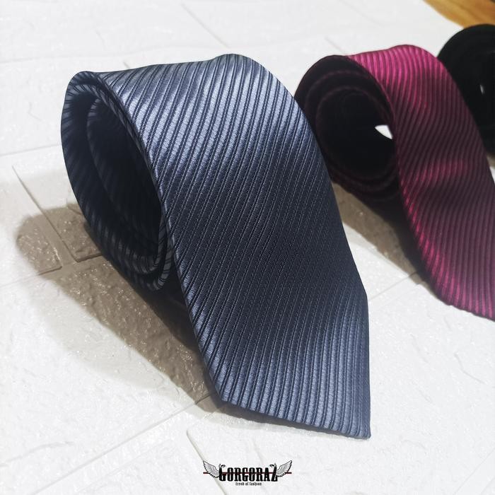 dasi panjang hitam formal bertekstur bestquality warna glossy mengkilat merah hitam dan abu *