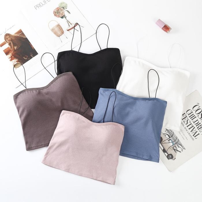 (YF) BR361 Baju Tanktop Bra With Cup Bh Singlet Wanita Atasan Wanita Crop Panjang Crop Panjang *