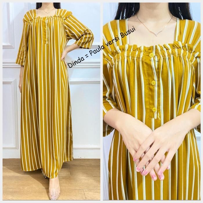 [DASTER DINDA BUSUI MOTIF - Paula versi Busui Kancing - Rayon Premium] Daster Gamis Rayon Busui