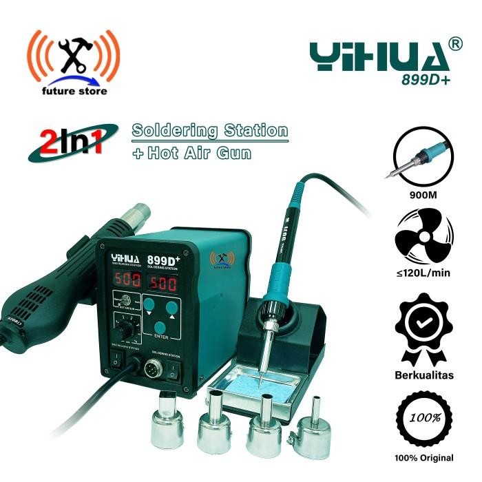 Yihua 899D+ Blower / Solder Uap 2 In 1 + Solder Station Original Ac Kabel