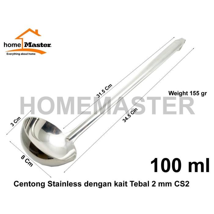 7ZRO Homemaster Centong/Ladle Stainless Tebal 2 Mm 100 Cc/Ml Cs28