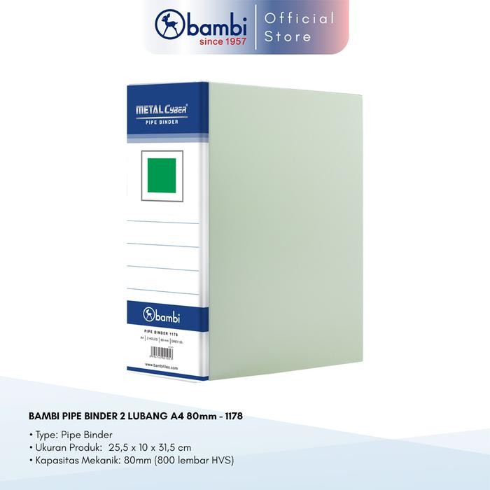 

Bambi Pipe Binder A4 Jumbo Size 80 Mm With Full Spine 4 Colour Labels 1178