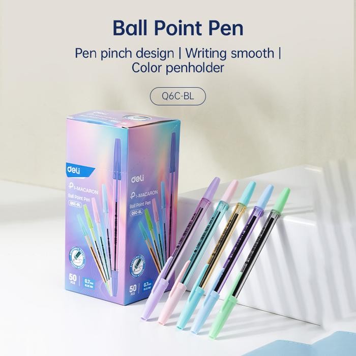 

Deli Stationary - Deli Ballpoint Pen / Pulpen Bolpoin 0.7Mm Halus Tinta Lancar Eq6