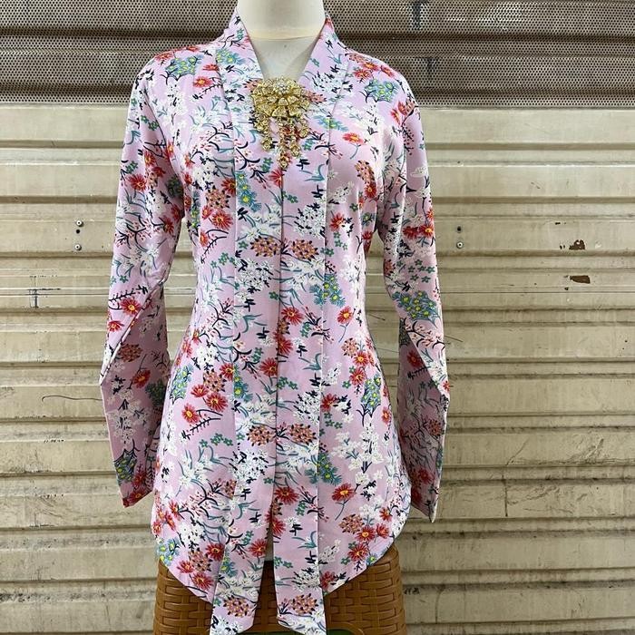 Atasan Kebaya Kartini Bunga/ Kebaya Kartini Modern/ Kebaya Kartini Warna Cerah uu