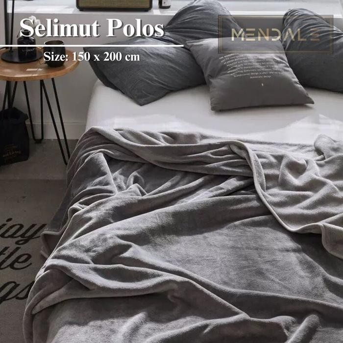 KADM Selimut Bulu Lembut Pola Polos Uk Dewasa 150 X 200 Cm