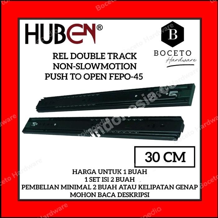 YL84 Rel Laci Huben Push To Open 30 Cm Full Extension Double Track Tip On