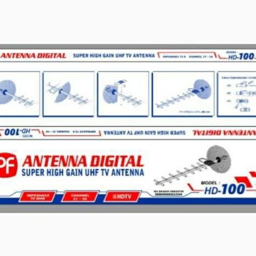 ANTENA ANTENE ANTENNA DIGITAL PF HD-100 HD 100 MODEL PARABOLA + KABEL