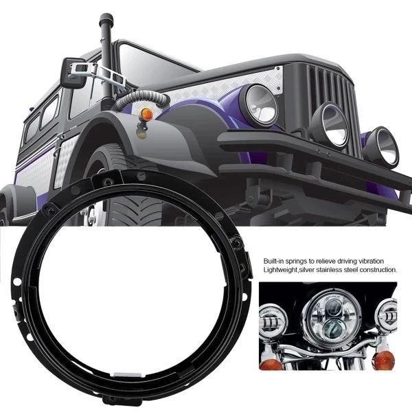 Breket Headlamp Holder 7 Inch Dudukan Lampu Depan 7 Inch Bulat Untuk Motor Atau Mobil Ukuran 7 Inch