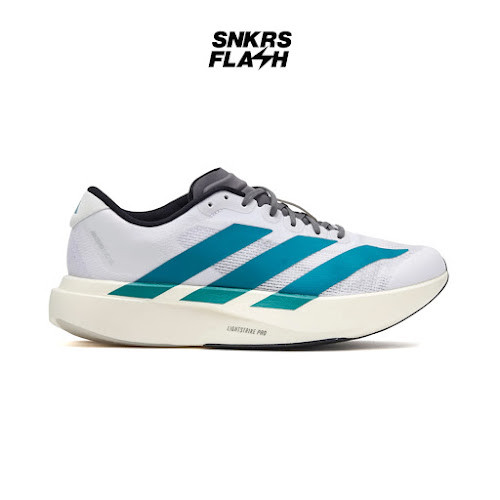 ADIDAS ADIZERO EVO SL WHITE PURE TEAL Sepatu Lari Pria - JS4487 - Size 44.7