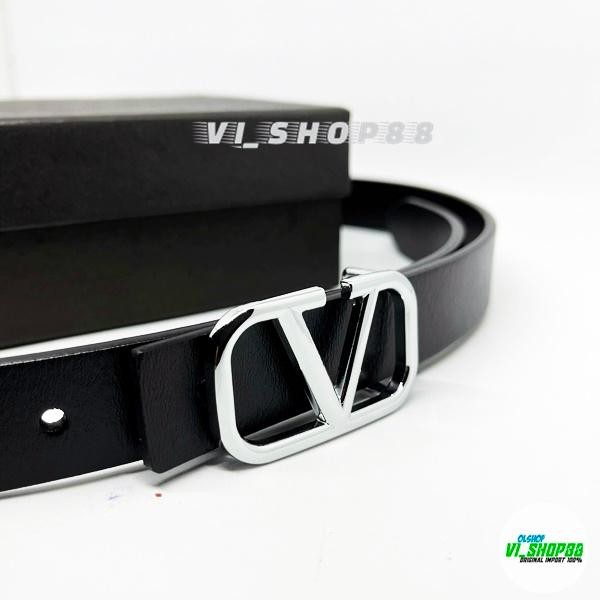 Belt Valentino Kulit Asli 2.5Cm Ikat Pinggang Wanita Import