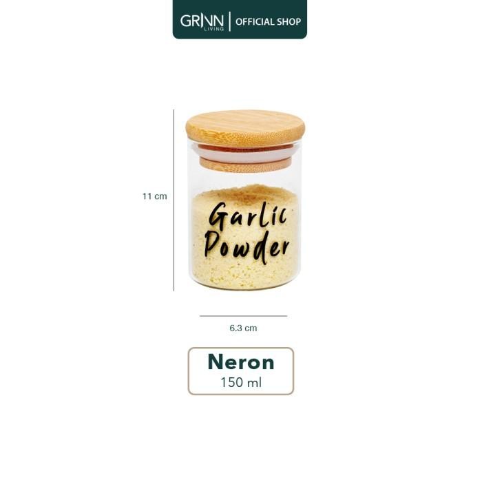 Grinn Living Set Paket Neron Glass Jar 150 ml Toples Mini Kayu